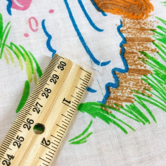 80s Sesame Street Muppets Camping TWIN Bed FLAT Top Sheet Vintage Bedroom Decor - Picture 12 of 13